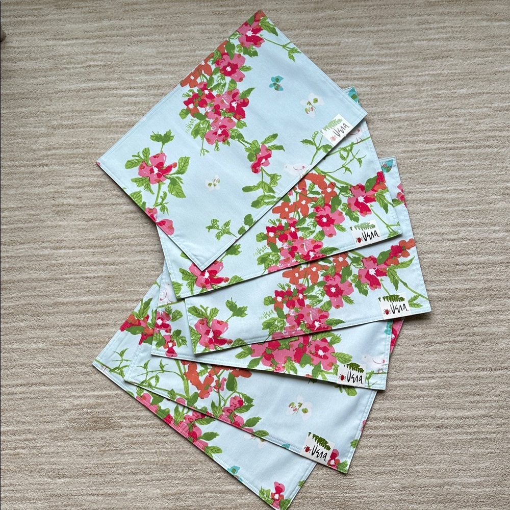 Set of 6 Vera Neumann Bardwil Linens Placemats Hellooo SPRING BLOSSOM Floral